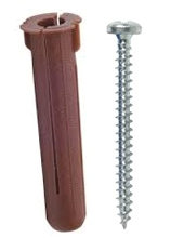 Plastplugg Brun inkl. Skruv 4,5 x 40 mm Heco